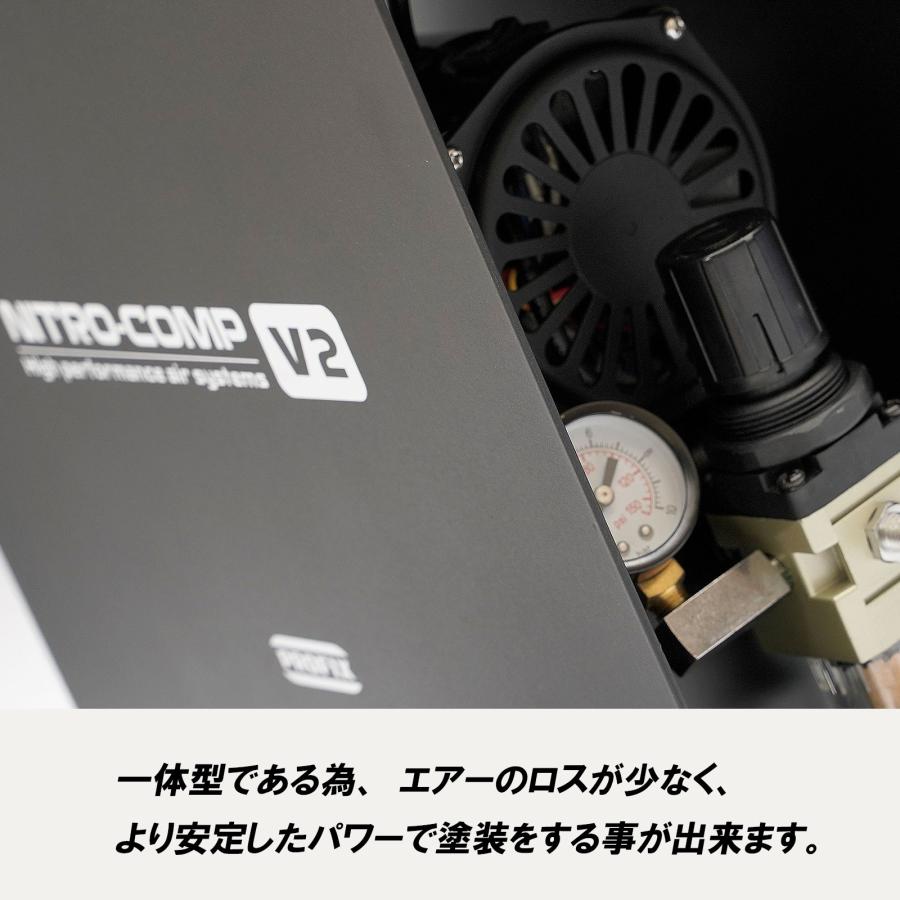 PROFIX NITRO-COMP V2 3Lタンク付きモデル オイルレスエアーコンプレッサー  RAYWOOD エアブラシ 小型 AC100V対応 据え置き型｜raywood｜05