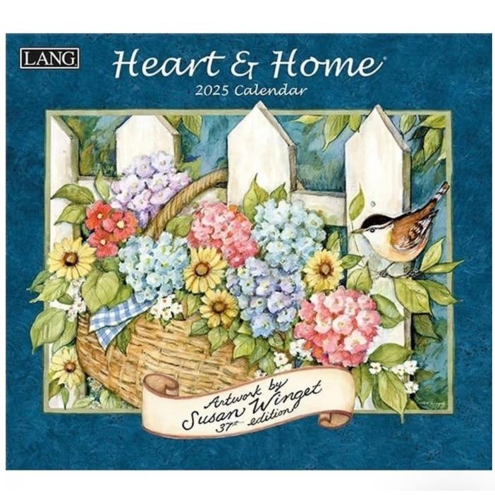 LANG 2024年度 壁掛けカレンダー Heart and Home / ハートアンドホーム / 34×61cm langhah