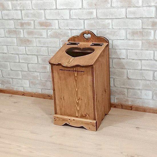 【ゴミ箱おまけ付き】フタ付きダストボックス W28×H55cm フリーボックス 木箱 ゴミ箱入れ 日本製 完成品 [RBX-1/S-ADZ]_1