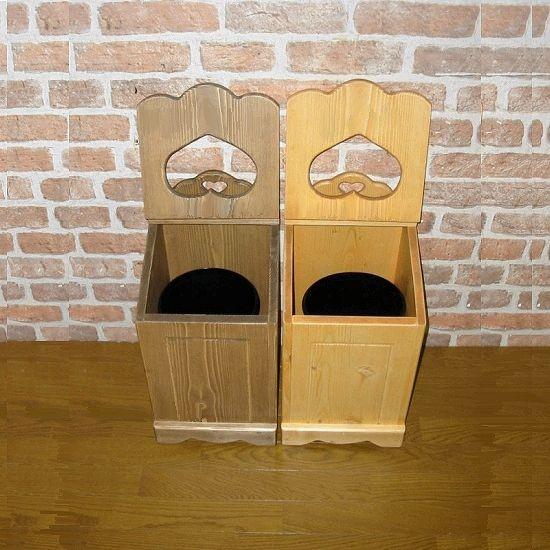 【ゴミ箱おまけ付き】フタ付きダストボックス W28×H55cm フリーボックス 木箱 ゴミ箱入れ 日本製 完成品 [RBX-1/S-ADZ]_2