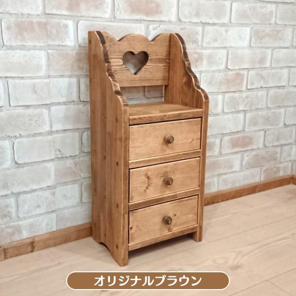 カントリーキャビネット 高さ52 ハートのくりぬき＆3段引き出し / RCA