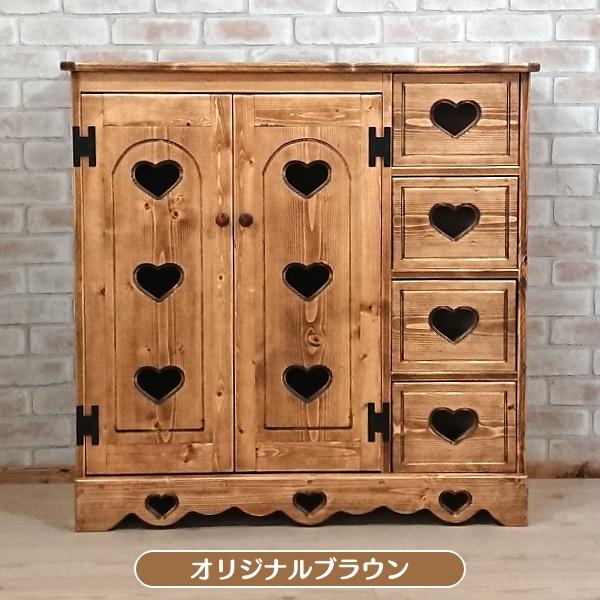 カントリー ナチュラルウッドハート型キャビネット