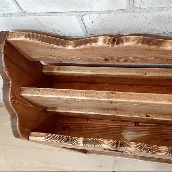 ハンドメイド 雑誌＆絵本ラック ショート（ダークチーク色