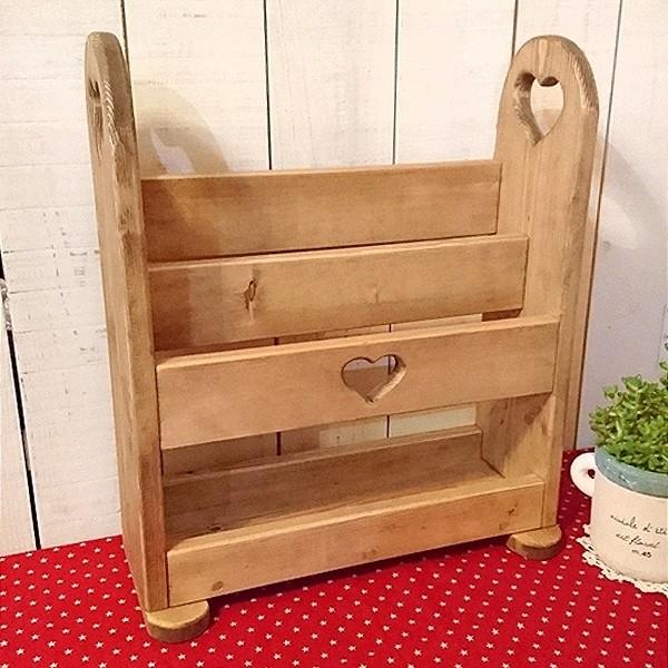 カントリー家具　木製　スリッパラック ハート 置き型 3足用スリッパラックハート W28×H66cm スリムタイプ RRA