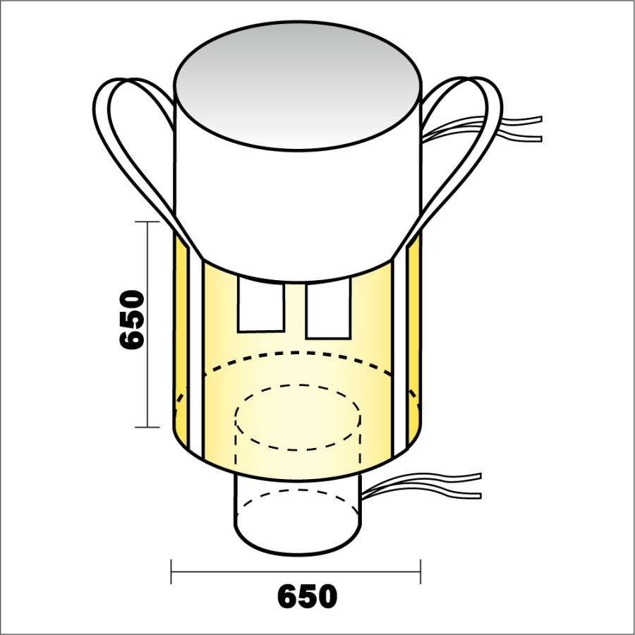リレーバッグ RB20R2B-DS 10袋入り 200リットル小型排出口付フレコン 土木、金属運搬に最適 Φ250排出口 石工事 残土・砕石運搬 金属回収 耐荷重1000kg |  | 01