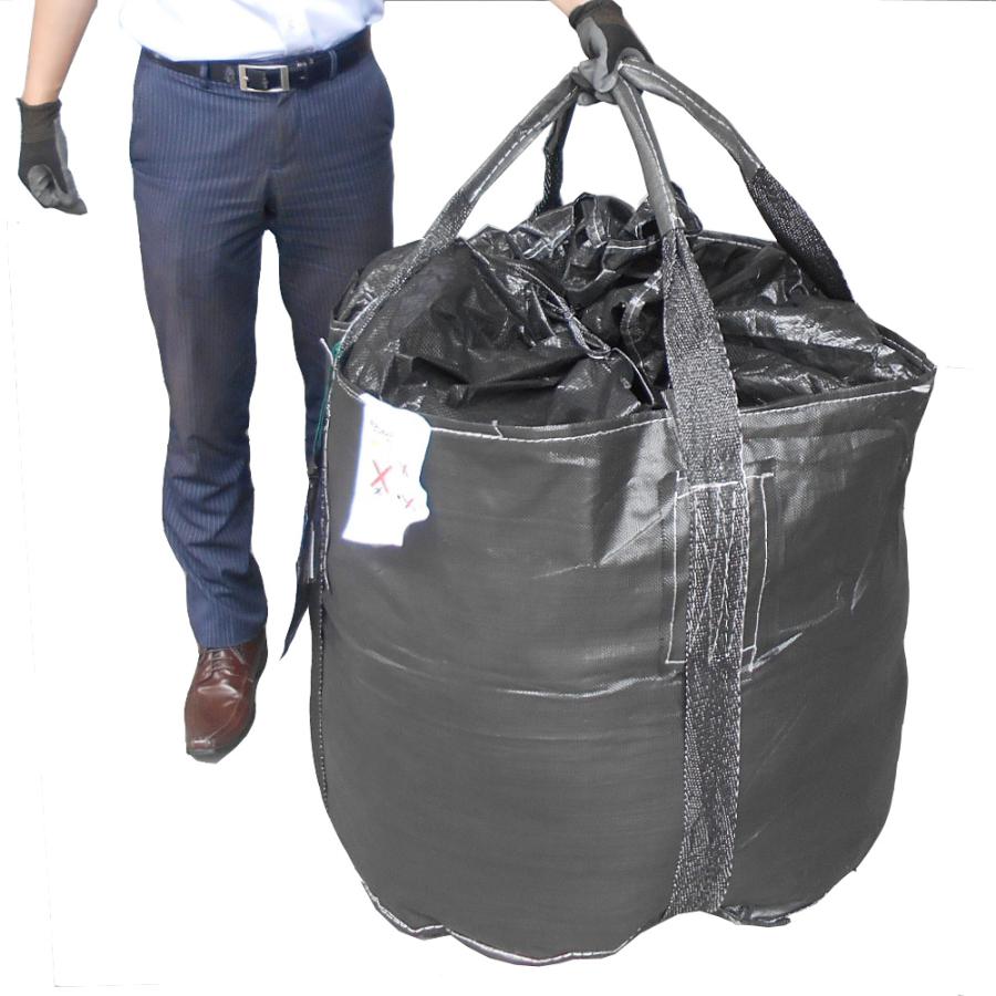 リレーバッグ RB35R2B-DO-BK 2袋入り 黒色 350リットル 排出口あり 造園用 土木用に最適 小型フレコン ブラックタイプ 長持ち汚れ対策 |  | 02