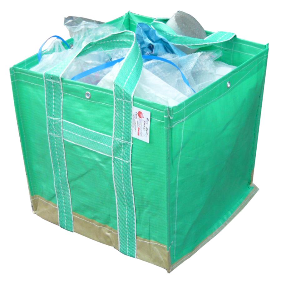 リレーバッグ RB-F-20S2B-OC-G 緑色 10袋入り 自立式フレコン 200リットル カラーバリエーション 水抜け穴 収納可能 折畳み式 |  | 02