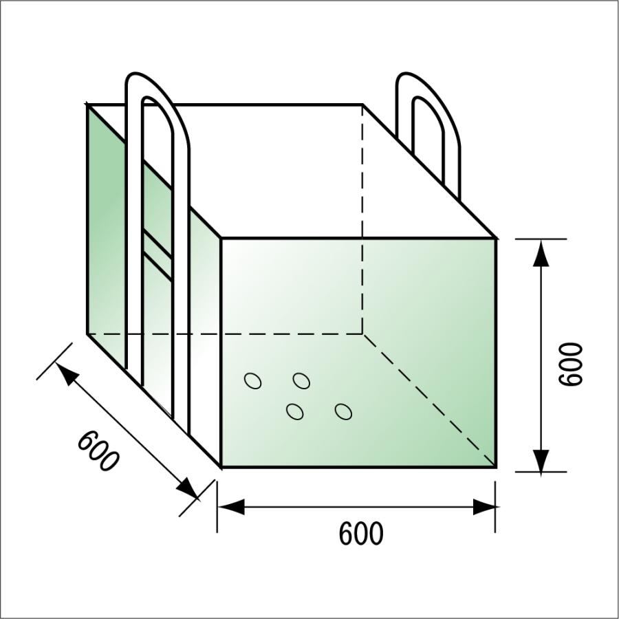 自立式フレコン ベージュ色 10袋入り リレーバッグ RB-F-20S2B-OCフレコン 200リットル カラーバリエーション 水抜け穴 収納可能 折畳み式 |  | 03