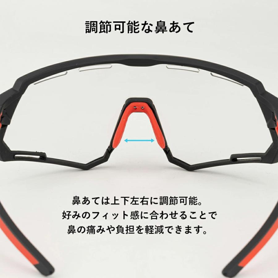 ROCKBROS サングラス 調光 偏光 レンズ 2way フルセット メンズ
