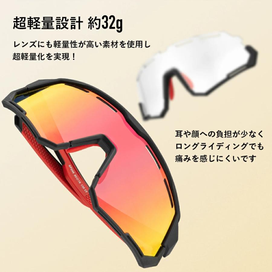 ROCKBROS サングラス 調光 偏光 レンズ 2way フルセット メンズ