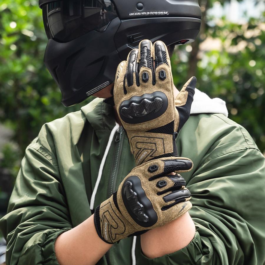 ROCKBROS バイク グローブ 手袋 ナックルガード プロテクター 滑り止め