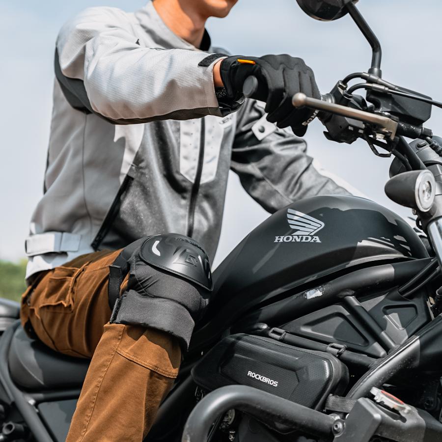 ROCKBROS バイク プロテクター 膝 ニーガード 外付け 軽量 二重ベルト