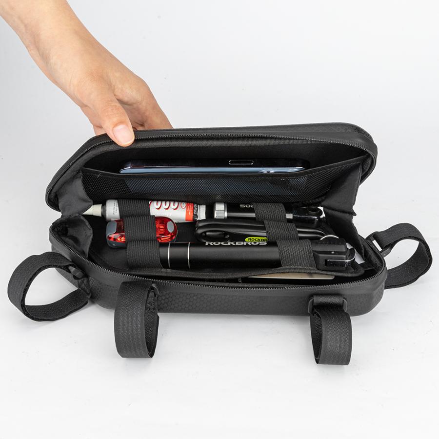 ROCKBROS バイク サイドバッグ レブル ハード カーボン調 撥水 左右