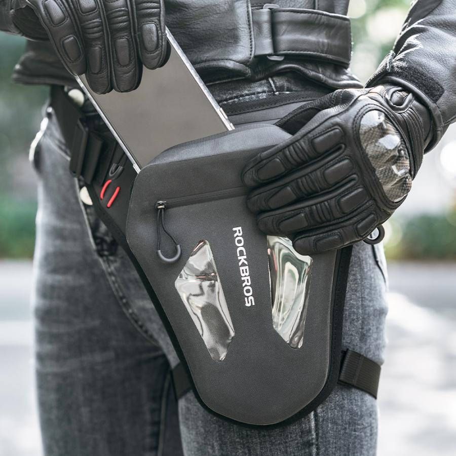 ROCKBROS バイク レッグバッグ ホルスター ショルダー バック 薄型