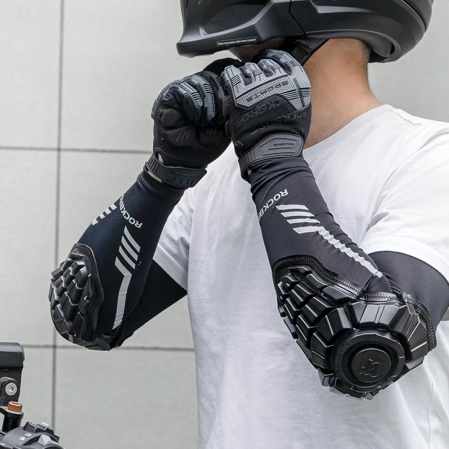 ROCKBROS バイク 自転車 プロテクター アームカバー 一体型 肘 衝撃