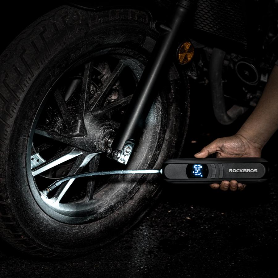 ROCKBROS バイク 電動 空気入れ スリム 自動車 自転車 車椅子 Type-C