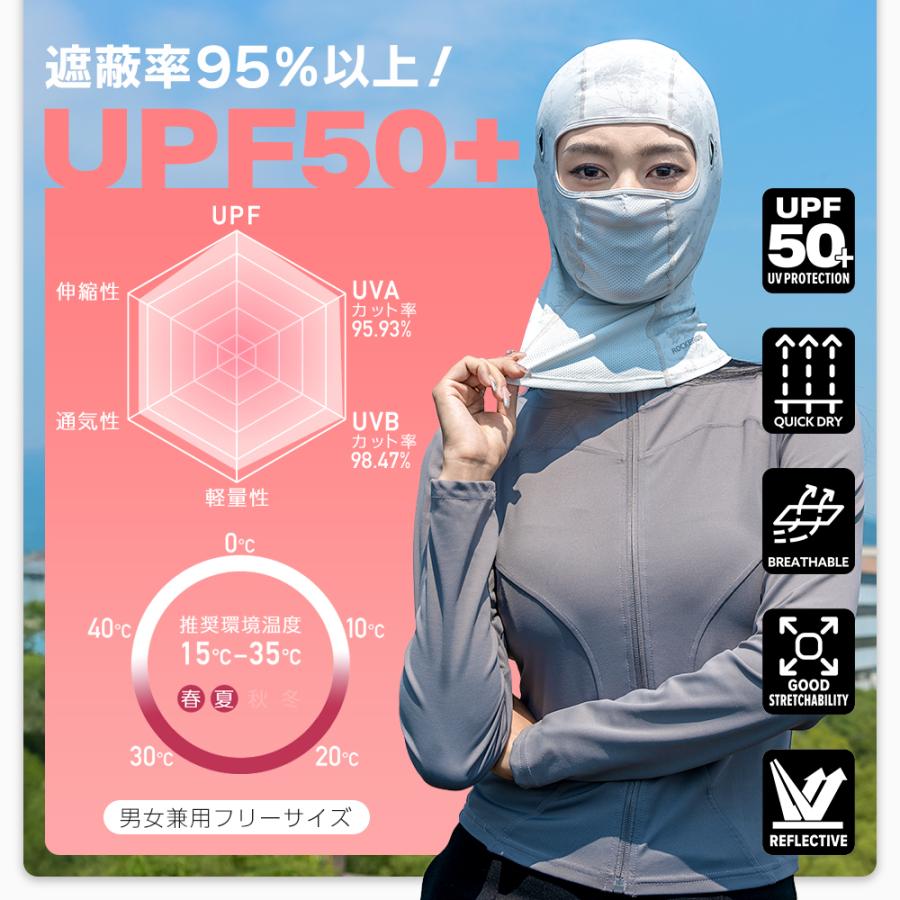ROCKBROS バイク バラクラバ フェイスカバー 春夏用 紫外線 可視化