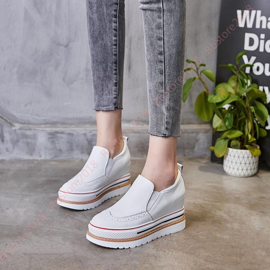 スリッポン スニーカー レディース インヒールスニーカー インヒール プラットフォーム シューズ 靴 ホワイト スポーティー 韓国風 ソール 身長up 8 8cm ヒール Suroilkdcm Com
