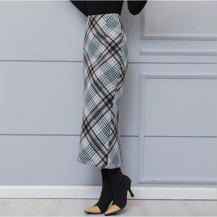 スカート 秋冬 レディース タイトスカート チェック ハイウエスト  