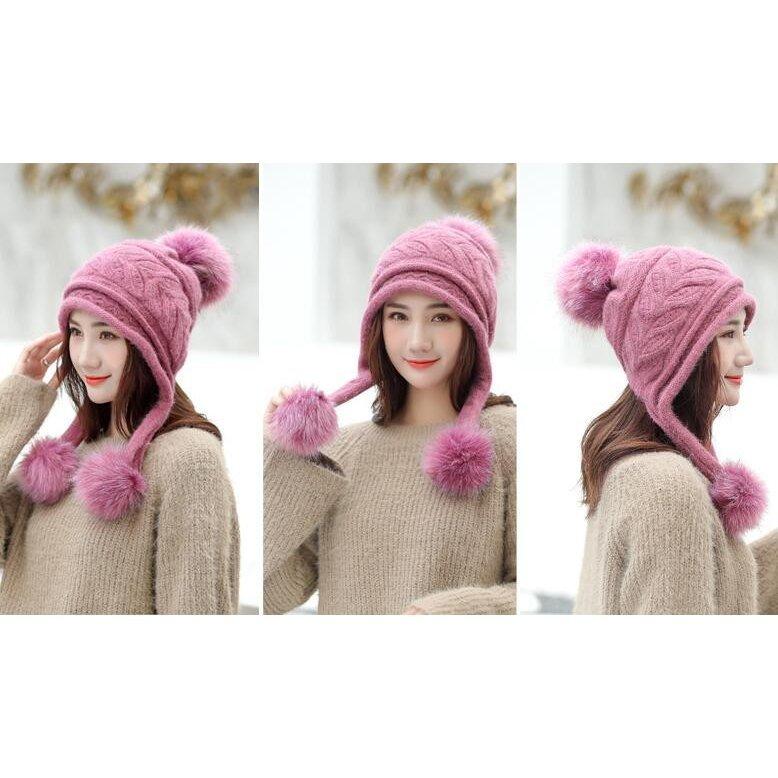 Misha & Puff ポンポン付きニット帽 ピンク Misha & Puff ポンポン付きニット帽 ピンク