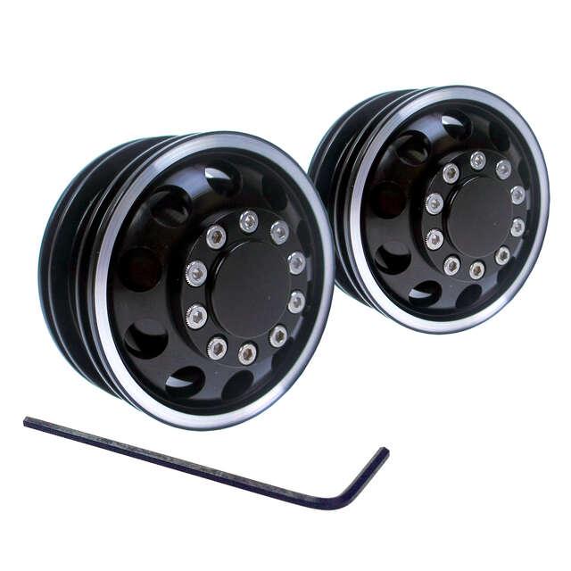 イーグル模型】タミヤ1/14 ビッグトラック 6×4用 ブラックアルミホイール