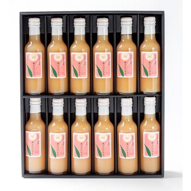松尾/PE-200-12-GF/あら川の桃 60% 果汁入りドリンク 200ml 12本 