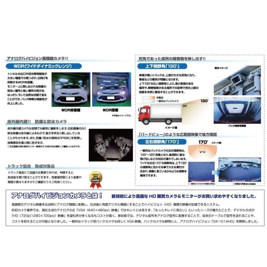ジェットイノウエ GX-101AHD AHD超広角カメラ７インチ高精細モニター