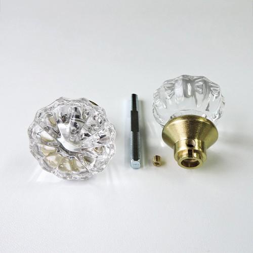 ガラスドアノブ サテンブラス角座（棒カギ錠付） : R.C.Company - 通販