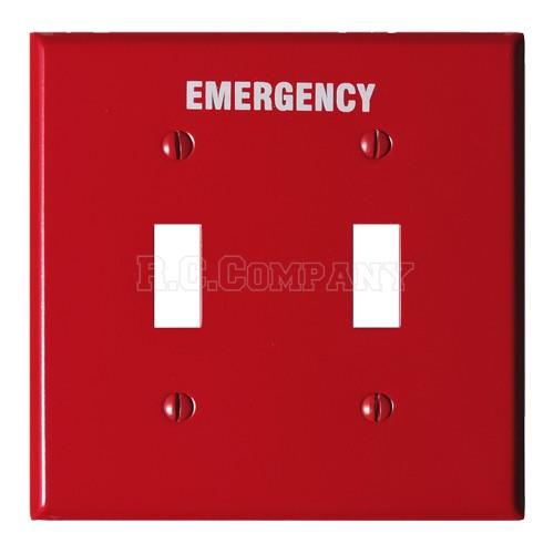 スチール2口スイッチプレート（レッド）EMERGENCY 通販 Yahoo!ショッピング
