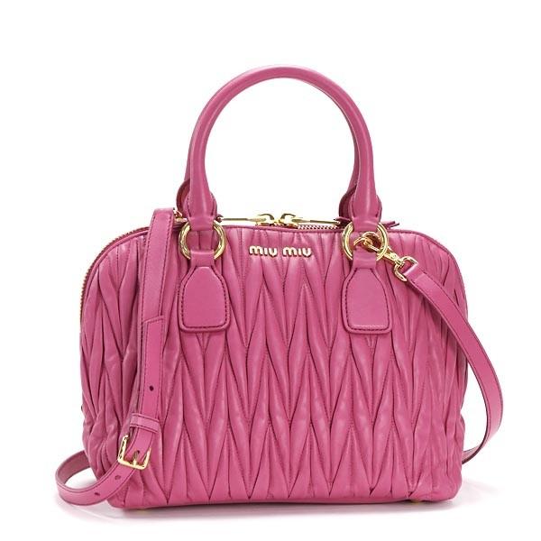 ミュウミュウ MIUMIU ハンドバッグ 5BB097 BORSA FUXIA D.PK｜rcmdfa