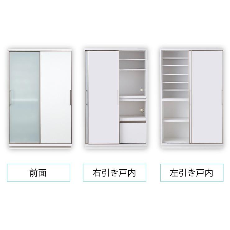 食器棚 片面スライドガラス扉タイプ モイス付き 幅122cm 高さ195cm 奥行55cm 【大川家具 国産 日本製 開梱設置無料】キッチン収納 ダイニング収納 代引不可