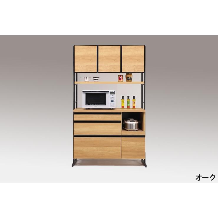 食器棚 幅124cm 奥行48cm 高さ196~cm 国産 大川家具 開梱設置無料 キッチンボード キッチン 食器 収納 日本製 おしゃれ ブルックリン 代引不可_1