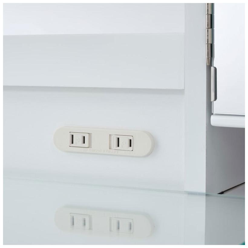 【新版】 一生紀 ドレッサー 三面鏡 スツール付き 幅80 完成品 コンパクト コンセント付き 鏡面仕上げ テーブル 収納 可愛い 3面鏡 化粧台 鏡台 ガラス天板 代引不可 【9004507321】(32440円)