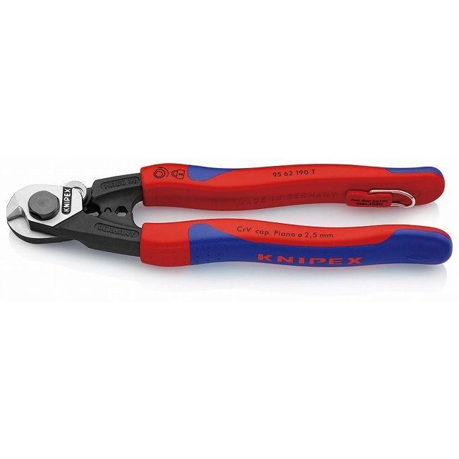 KNIPEX クニペックス 9562-190TBK ワイヤーロープカッター 落下防止 BK 代引不可