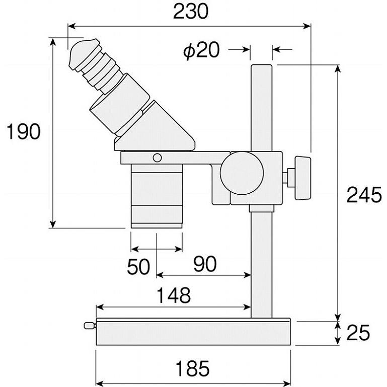 HOZAN ホーザン 実体顕微鏡 総合倍率 視野 :10× 18mmφ /20× 9mmφ L-50 代引不可の画像