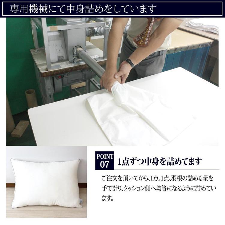機能クッションブランドandmore ダウンクッション 45×45cm 中身 ヌードクッション ダウン フェザー 中材 羽毛 座布団 シート 背あて 代引不可の画像