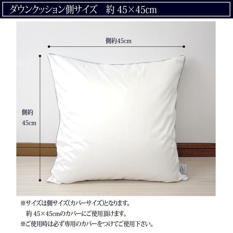 機能クッションブランドandmore ダウンクッション 45×45cm 中身 ヌードクッション ダウン フェザー 中材 羽毛 座布団 シート 背あて 代引不可の画像