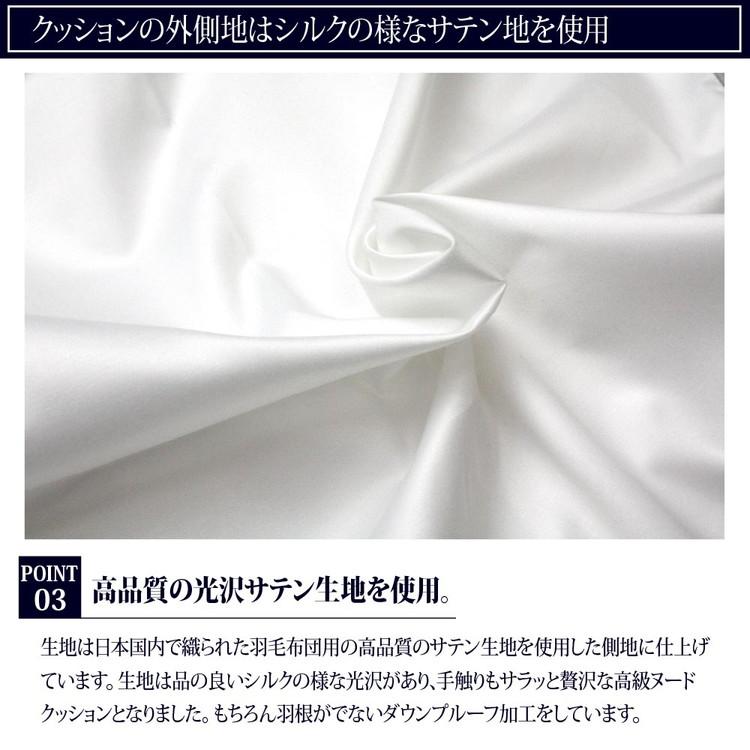 機能クッションブランドandmore ダウンクッション 45×45cm 中身 ヌードクッション ダウン フェザー 中材 羽毛 座布団 シート 背あて 代引不可の画像