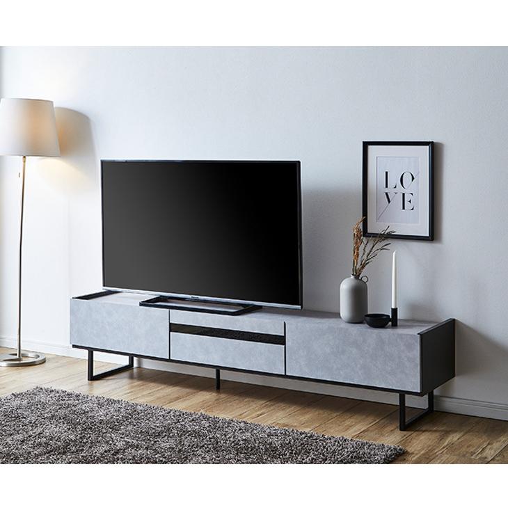 テレビ台 幅180 奥行40 高さ40 完成品 セラミック調 グレー ブラック