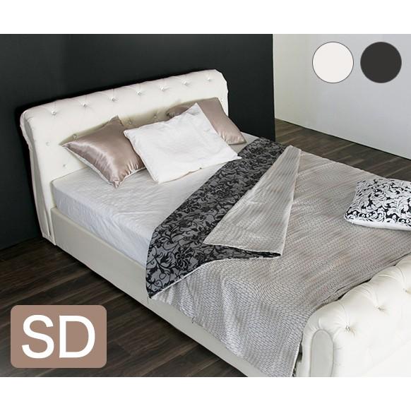 ギャルソンシリーズ ビジュー付きフェイクレザーベッド  