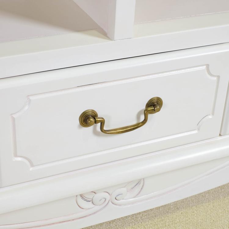 ローボード 幅112cm マホガ二ー材 完成品 ホワイト 高級感 エレガント ホワイト テレビ台 TV台 テレビボード リビングボード 収納 天然木 木製 代引不可 | ブランド登録なし | 11