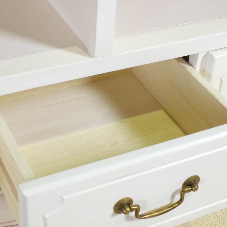 ローボード 幅112cm マホガ二ー材 完成品 ホワイト 高級感 エレガント ホワイト テレビ台 TV台 テレビボード リビングボード 収納 天然木 木製 代引不可 | ブランド登録なし | 13