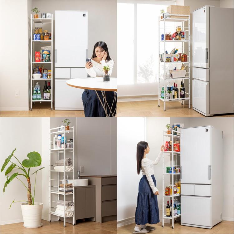 すき間収納 幅が伸縮するすき間ラック スリムタイプ 幅22~36.5cm 奥行