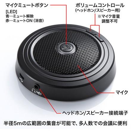 SANWA WEB会議高感度USBマイク サンワサプライ オフィス 住設用品 OA用品 周辺機器 代引不可の画像