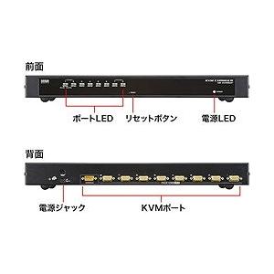 SANWA PS/2 USB両対応パソコン自動切替器 8:1 SWKVM8UP オフィス 住設用品 OA用品 周辺機器 代引不可の画像