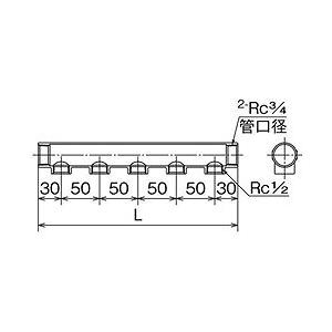 オンダ製作所 SFH型 ヘッダー Rc3/4×Rc1/2 分岐数5 SFH2005 工事 照明用品 管工機材 ねじ込み管継手 代引不可_1