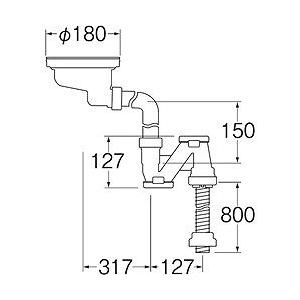 SANEI ステンレス排水口トラップ H65610S 工事 照明用品 管工機材 排水部材 代引不可