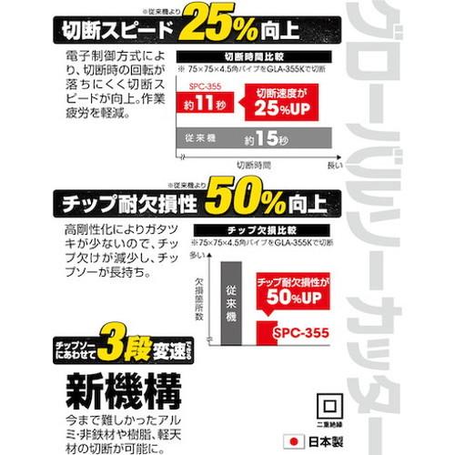 モトユキ チップソー切断機 グローバルソーカッター SPC-355 株 モトユキ 電動工具 小型切断機 代引不可｜rcmdhl｜03