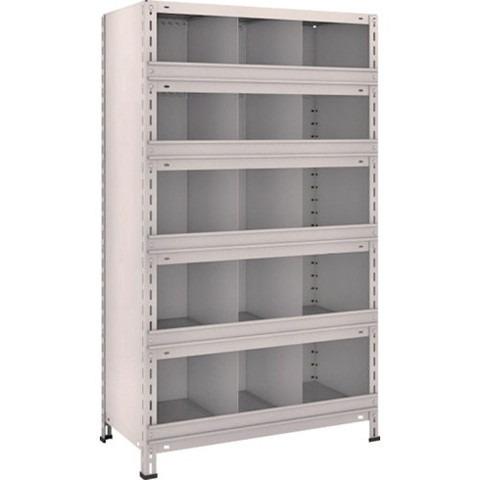TRUSCO トラスコ 軽量棚 縦仕切前当付 875X450X1500 3列5段 ネオグレー 53X56 組立品 組立設置不可 代引不可