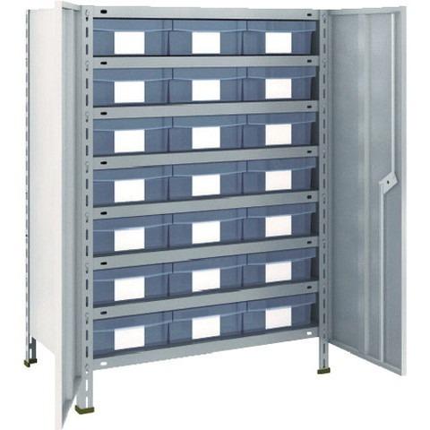 ブランド登録なし - TRUSCO トラスコ 軽さ棚扉付 875X450X1200脂引出透明大X21 ネオ薄墨色 43XT808D7 精神的な統合品 精神的な統合据えつける不可 代引不可 家具、インテリア-スチールラック本体